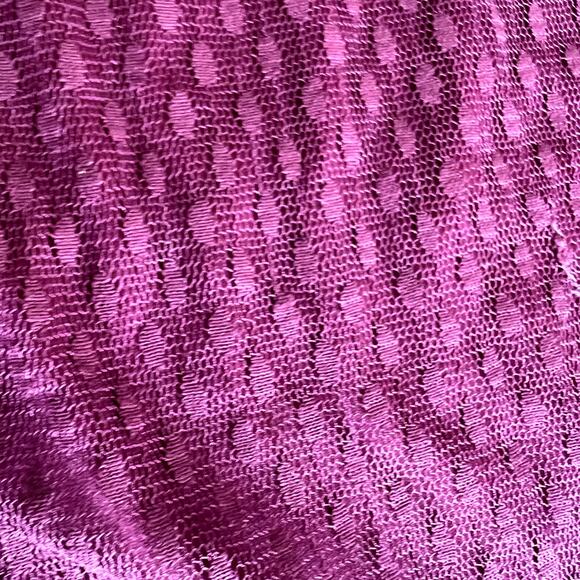 Nina Leonard Chiffon Kjole Trapeze Shift Dress Women Large Purple Lace Coquette - Picture 11 of 16